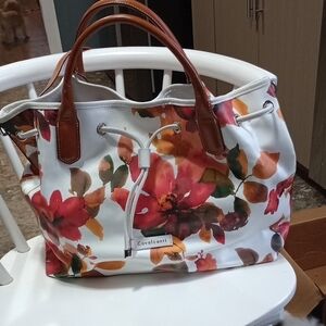 Floral Women's Bag - White and Multicolor